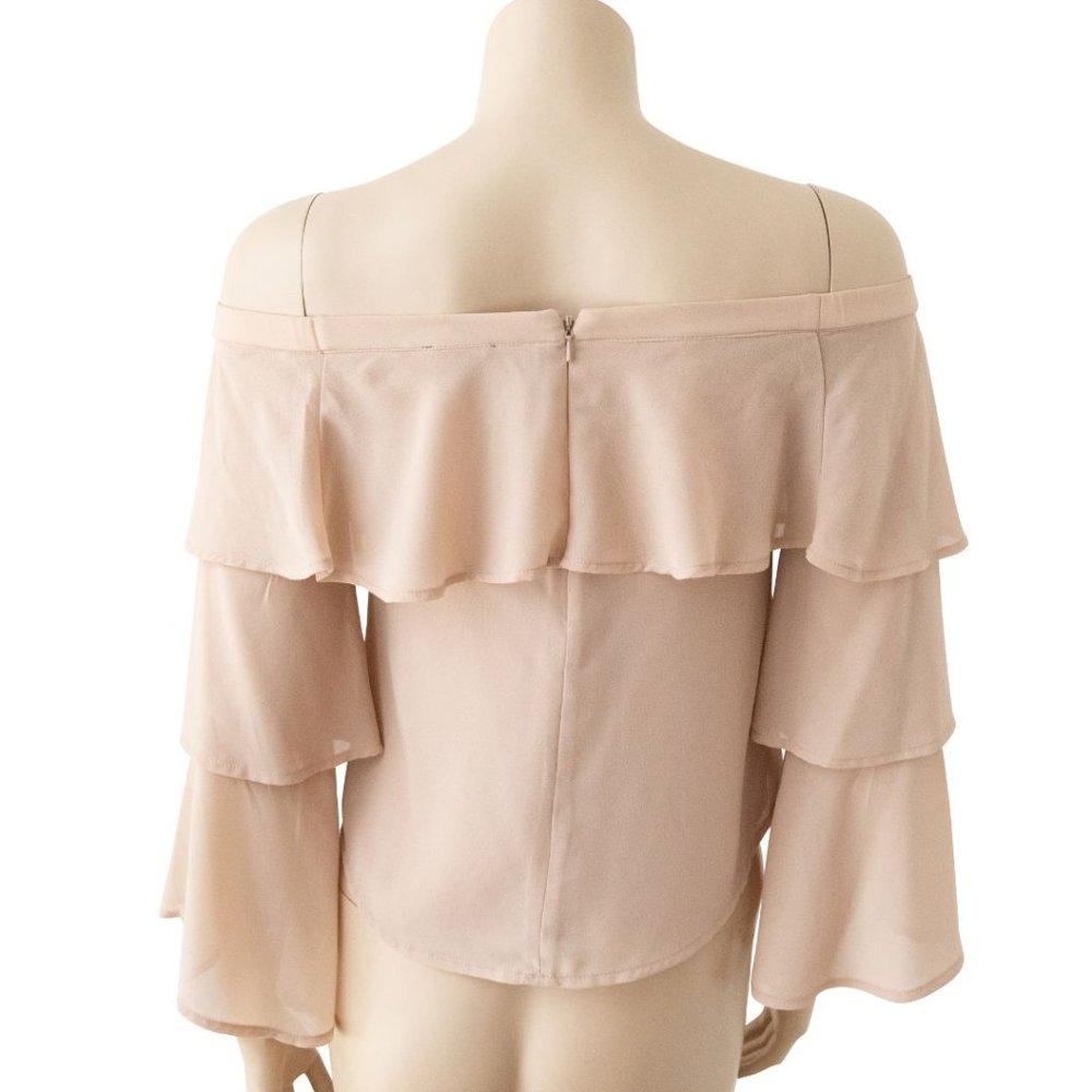 Bardot Off The Shoulder Ruffle Top in Nude - Size 6 - Picture 3 of 3